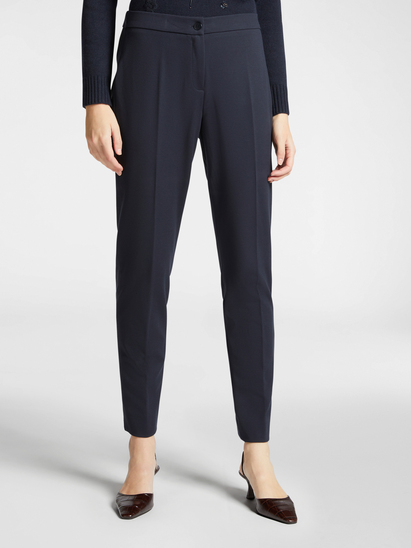 Slim-fit jersey trousers image number 2