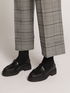 CROPPED STRETCH FLANNEL TROUSERS WITH PLAID PATTERN image number 4