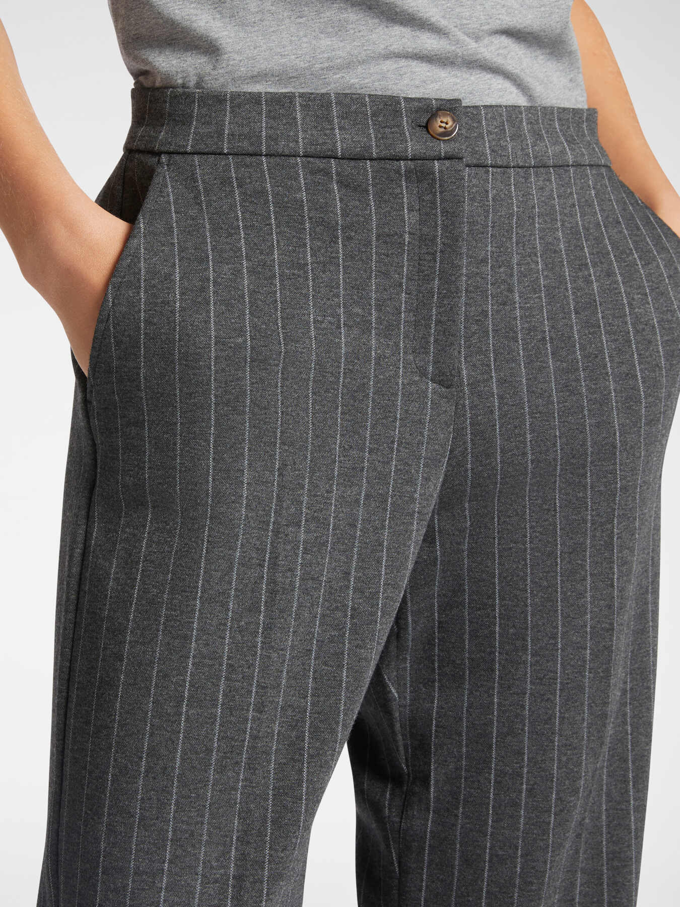 Pinstripe men&rsquo;s cut trousers image number 3