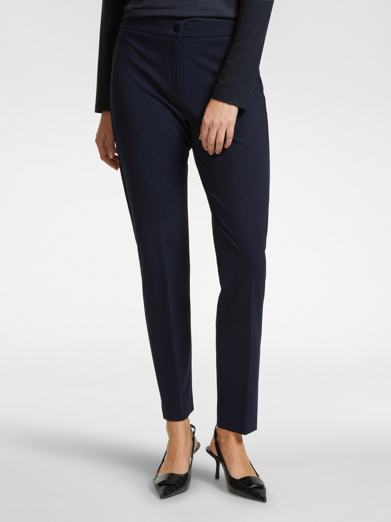 Pantaloni slim fit in punto Milano image number 2