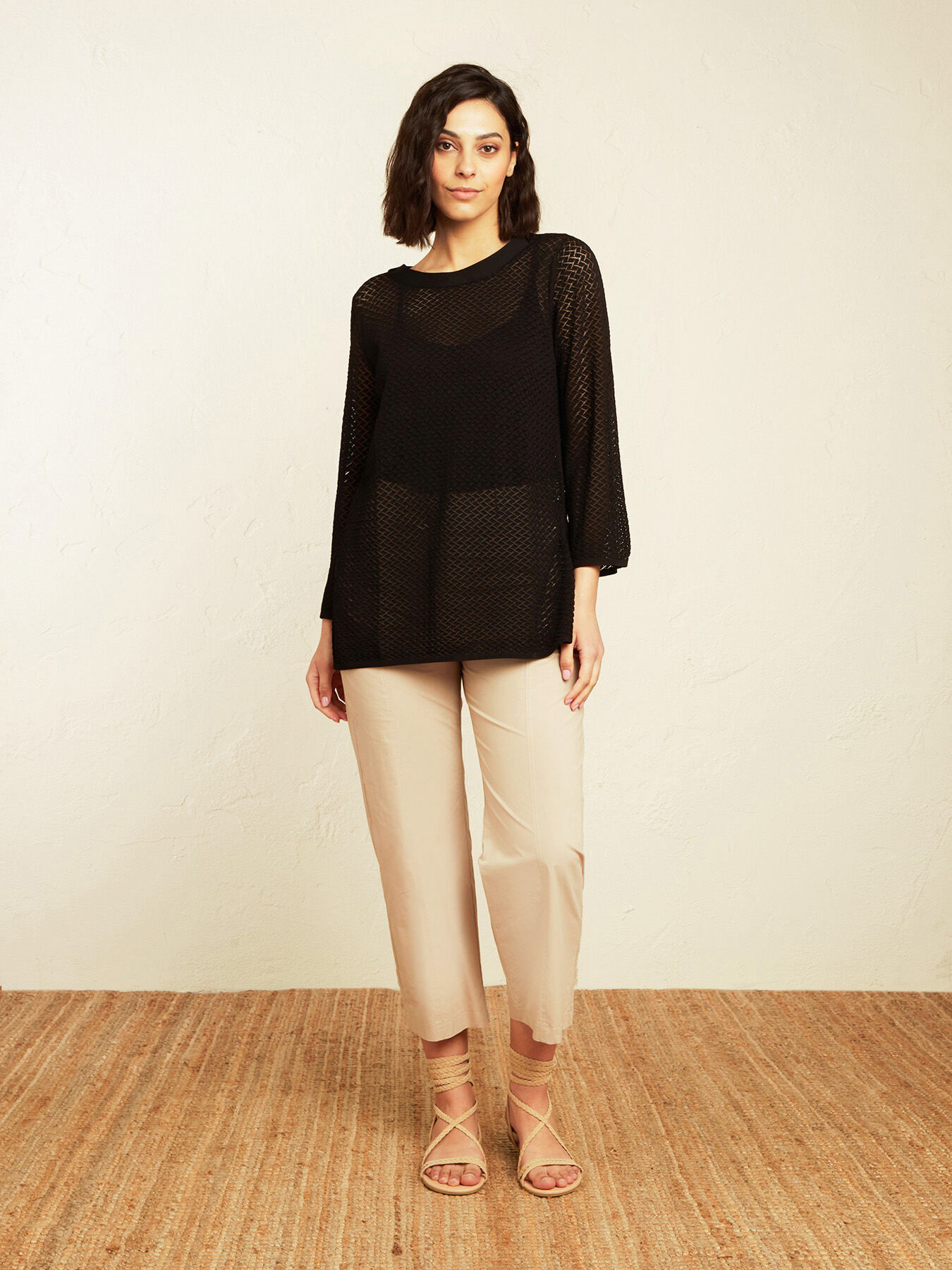 Pullover mit Lochmuster image number 2