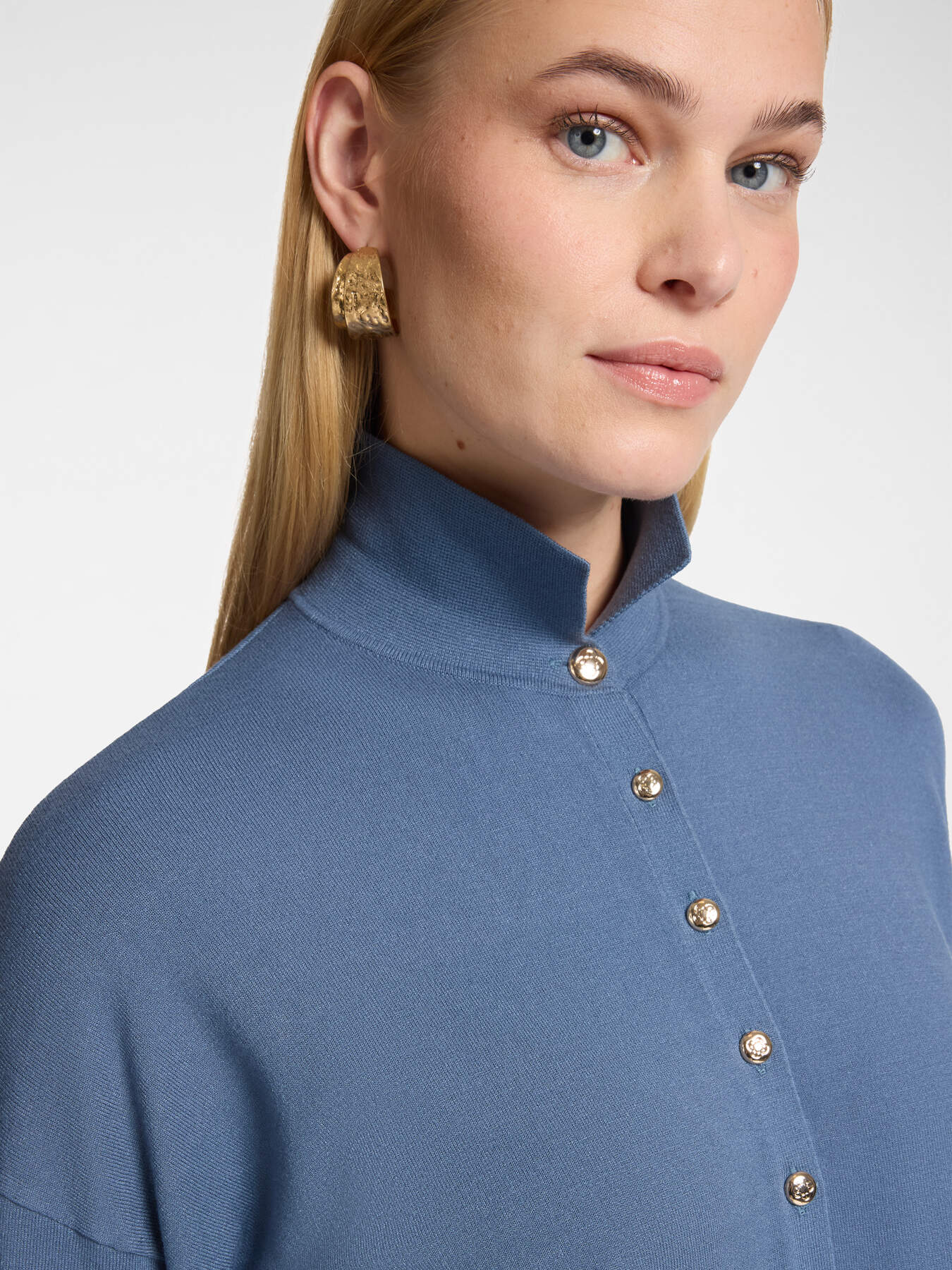 Polo en viscose avec boutons bijoux image number 3