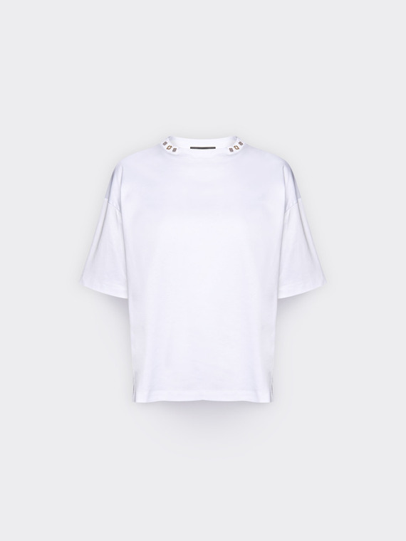 T-shirt com aplica&ccedil;&otilde;es Monogram
