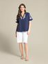 Poplin blouse with embroidery image number 2