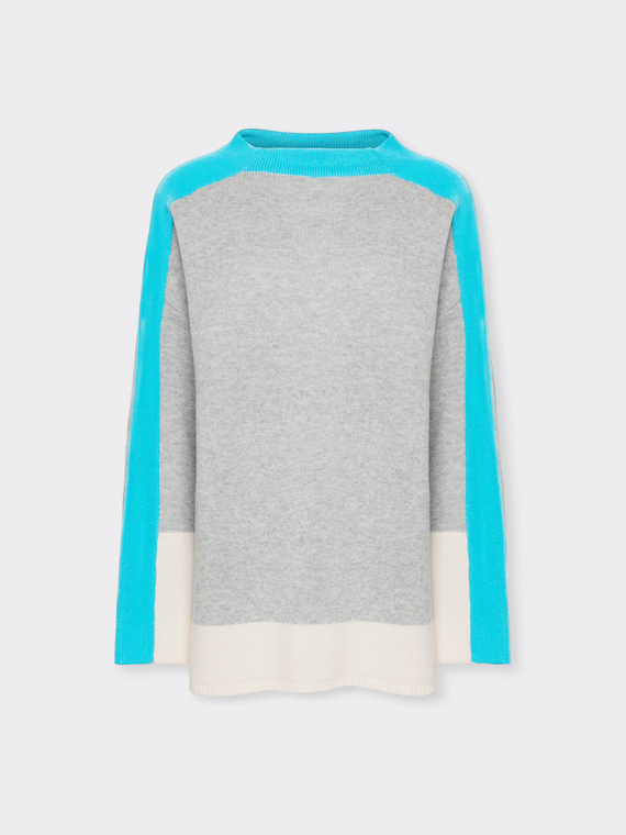 Maglia colour block in lana
