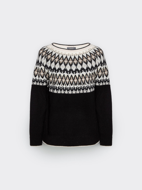 Hand-embroidered "fair isle" sweater