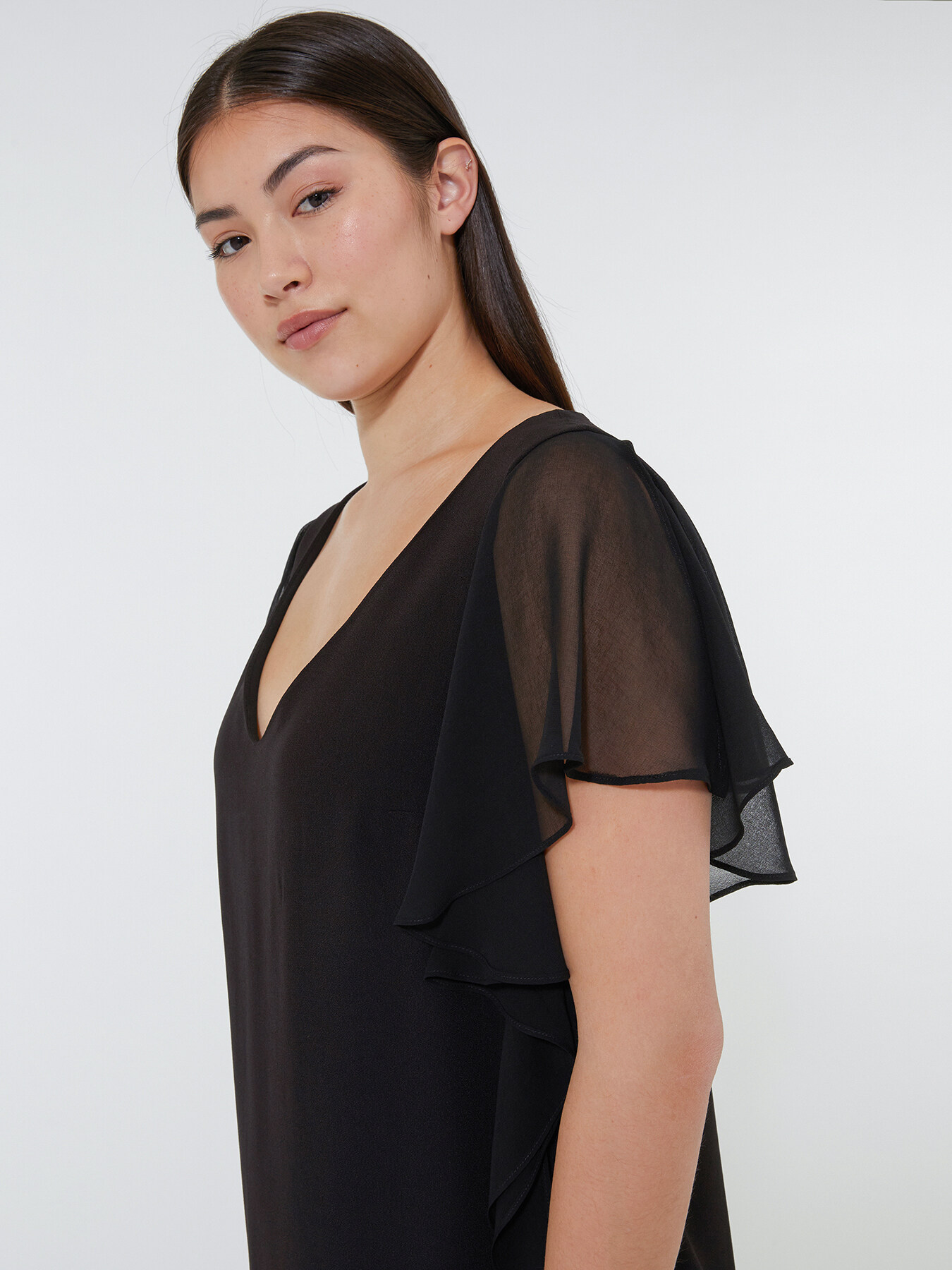 Vestido Elegante com mangas com babados image number 3