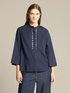 Camicia ricamata in cotone stretch image number 0