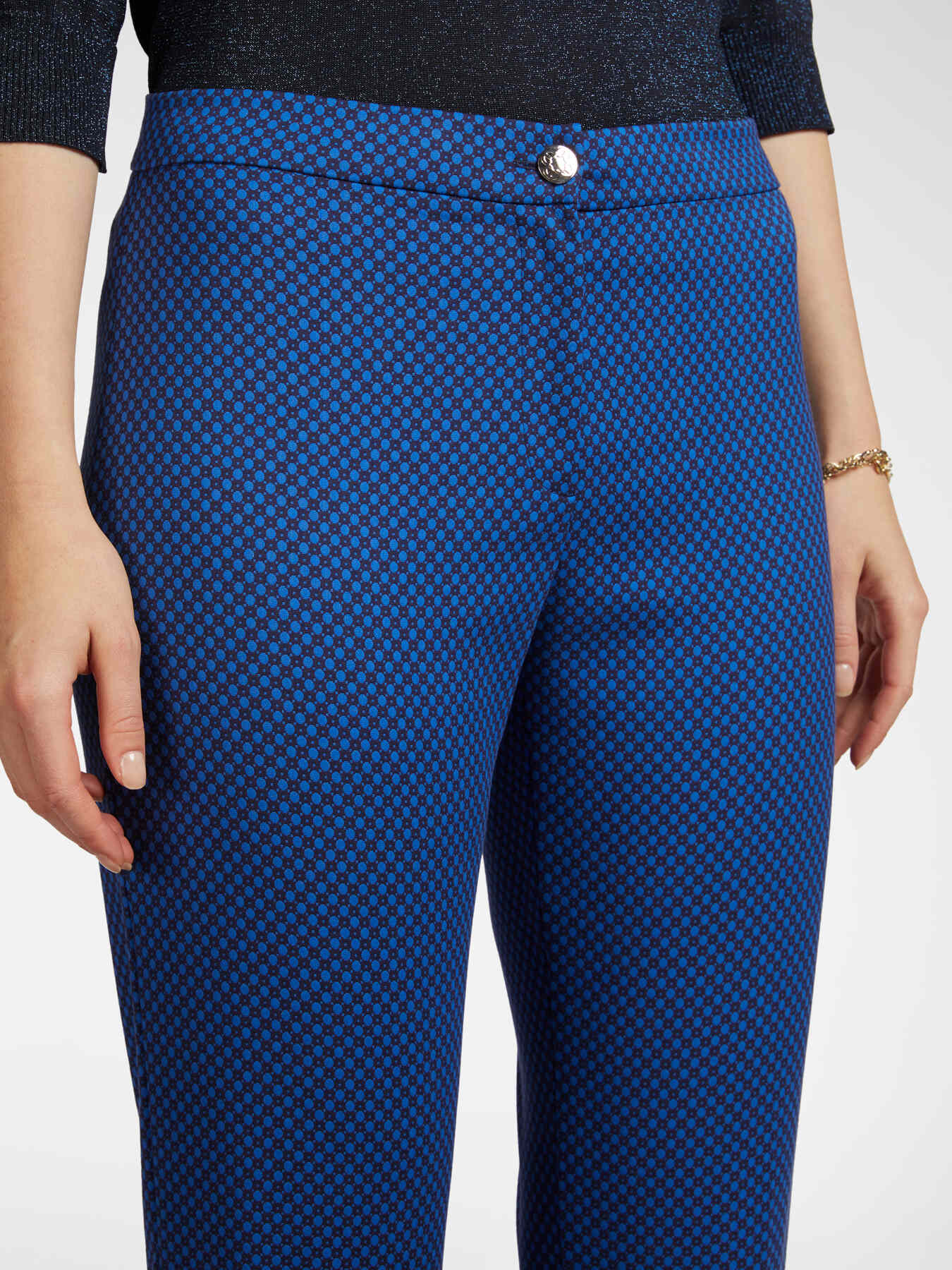 Pantaloni dritti in tessuto jacquard image number 3