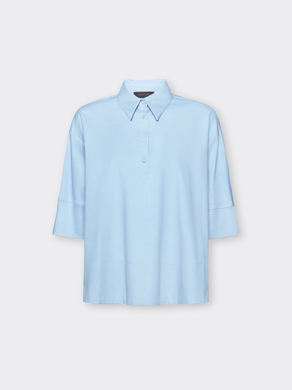 Blusa boxy com mangas tr&ecirc;s quartos