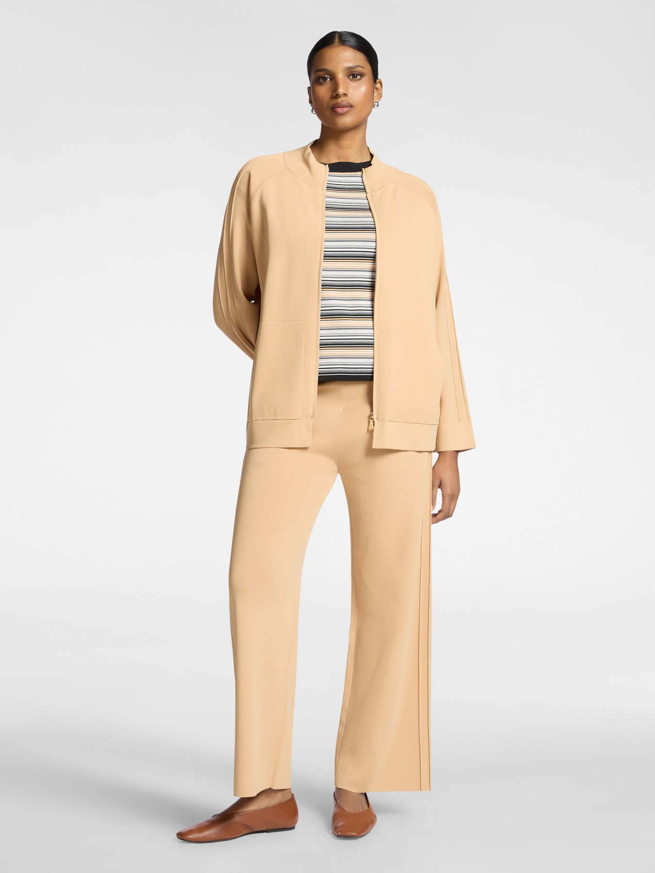 Pantalon palazzo m&eacute;lange viscose image number 0