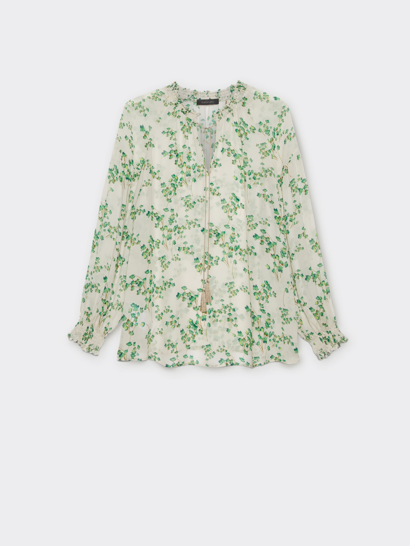 Printed blouse with strings image number 4