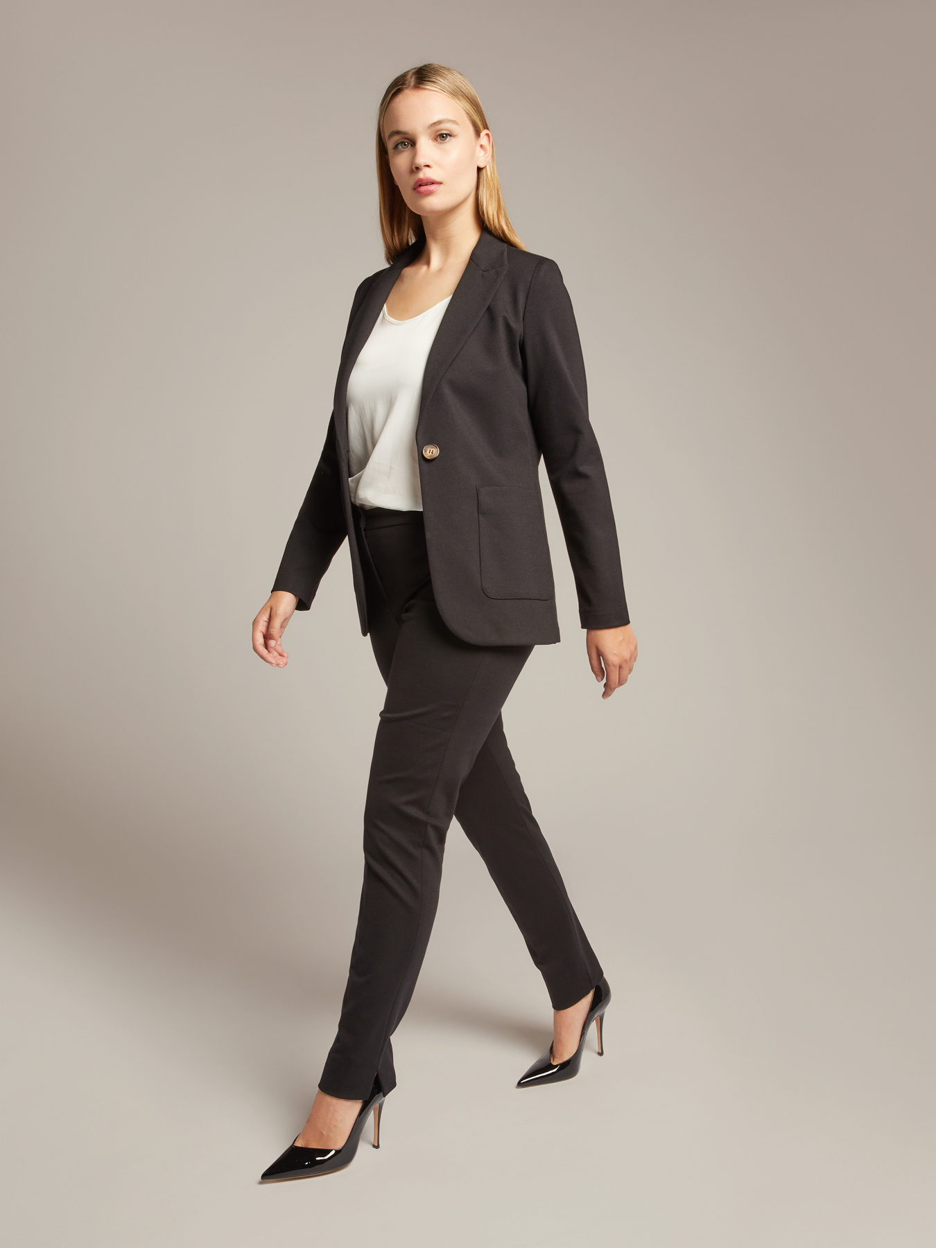 Pantalones rectos de punto milano image number 0