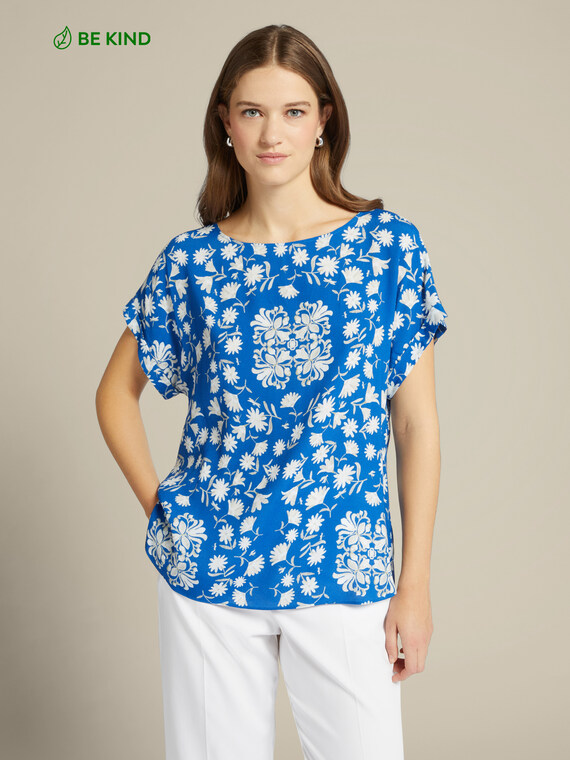 Bluse in Viscose Ecovero ™ gedruckt