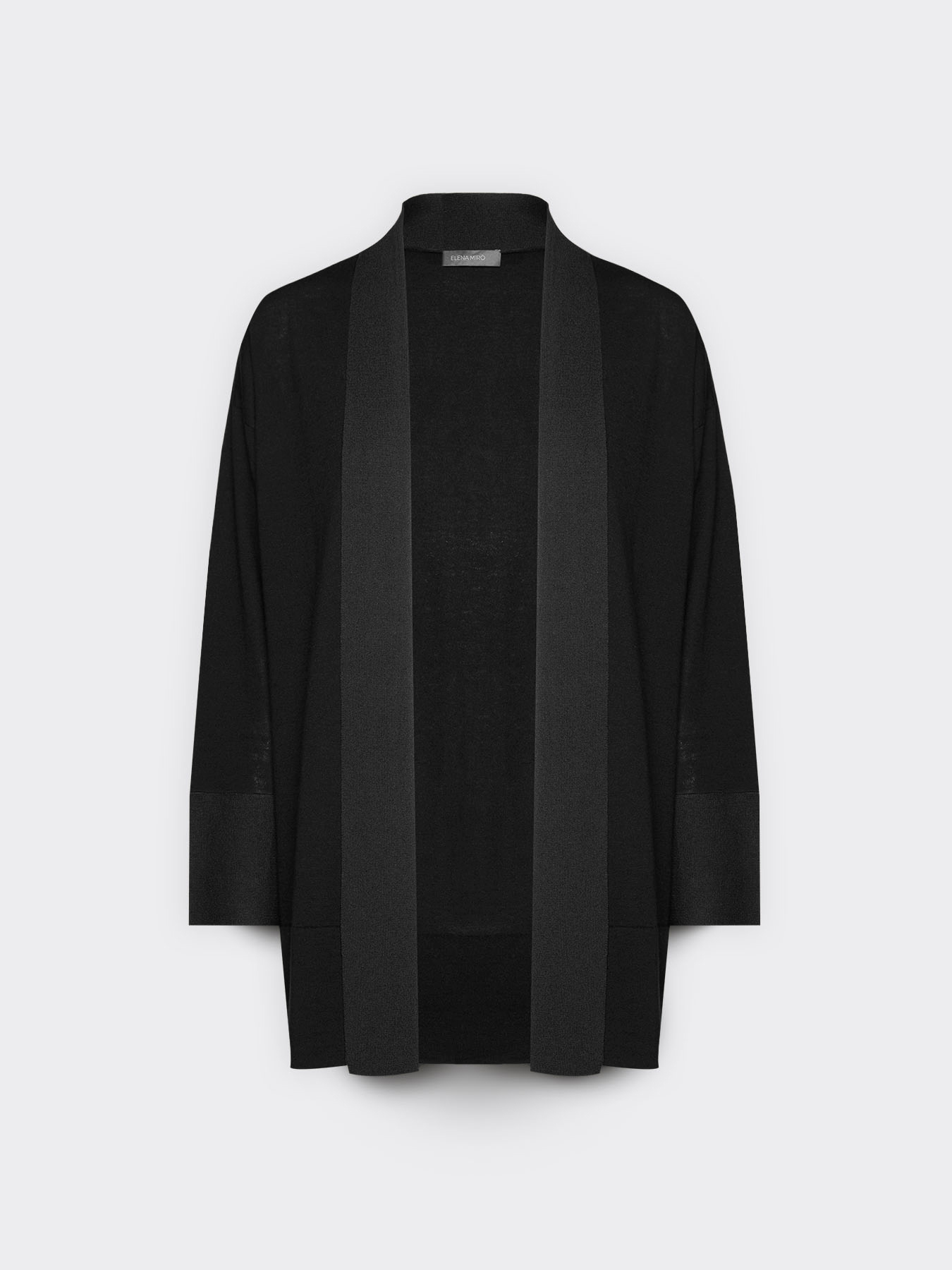 Long cardigan in pure wool image number 4