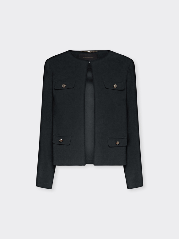 Chaqueta corta de cuello redondo