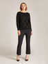SOFT VISCOSE SWEATER WITH OPENWORK ARGYLE PATTERN AND SEQUINS image number 0
