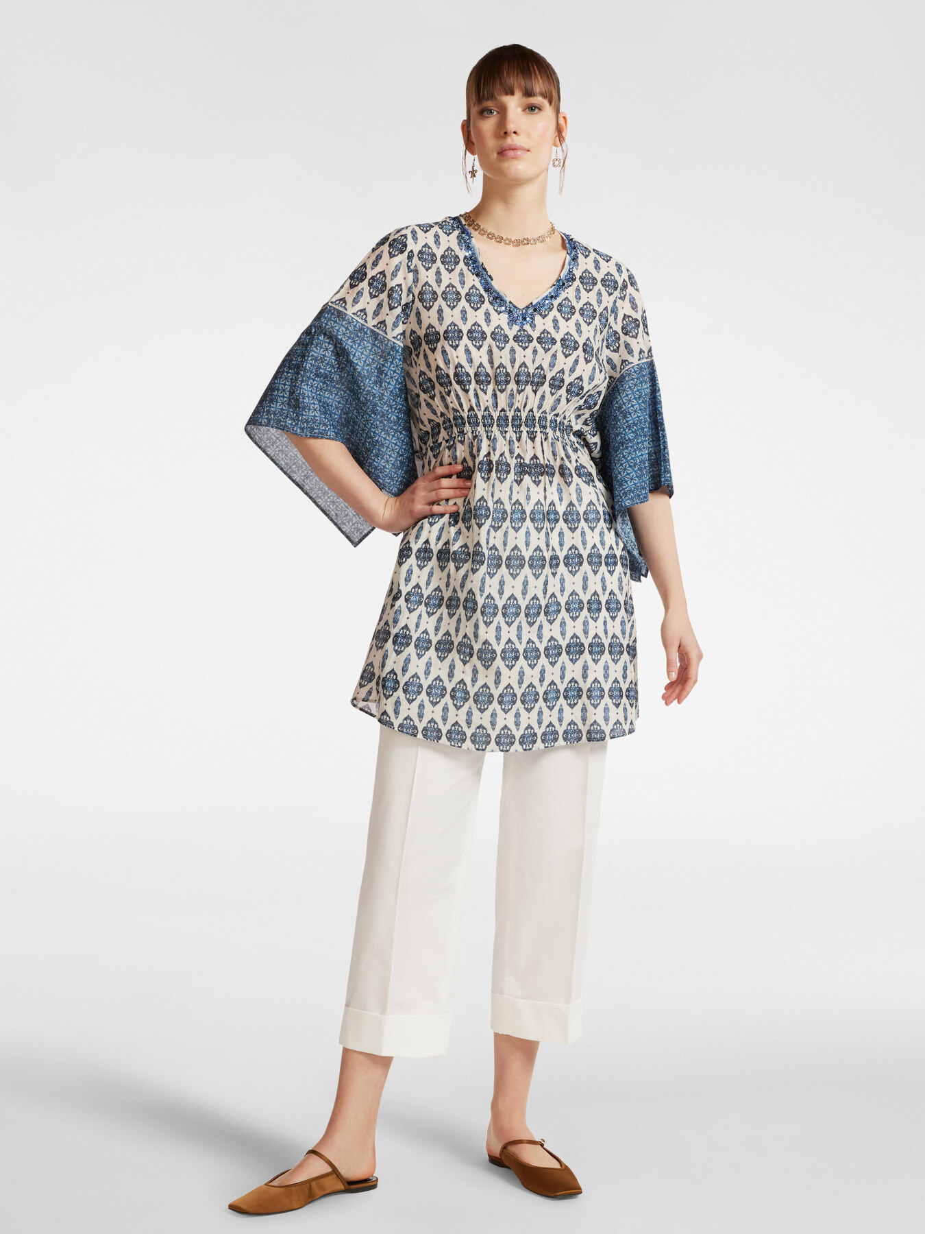 Kaftan with ethnic print image number 2