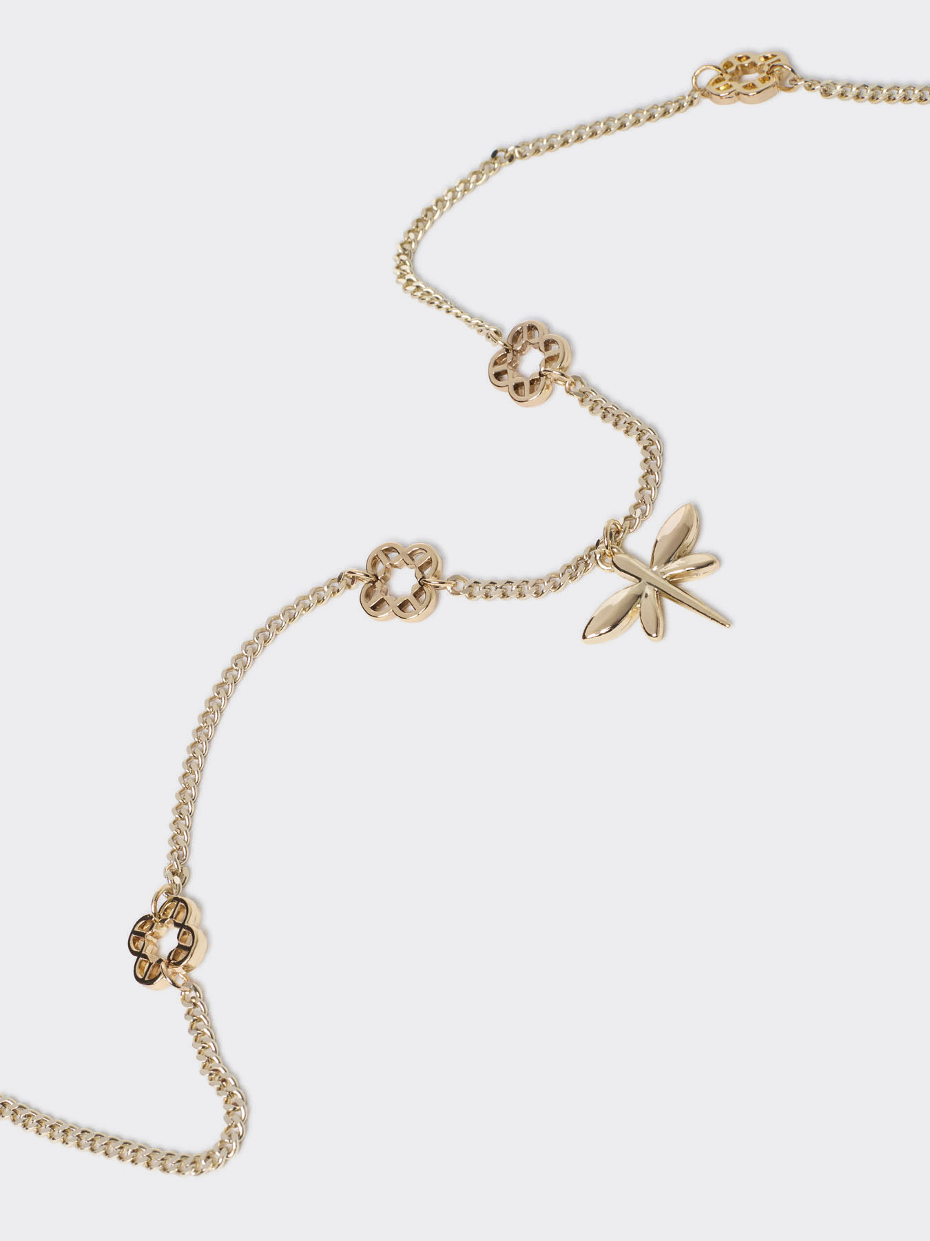 Long necklace with dragonfly and Monogram pendants image number 1