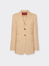 Blazer de mistura de linho com um bot&atilde;o image number 4