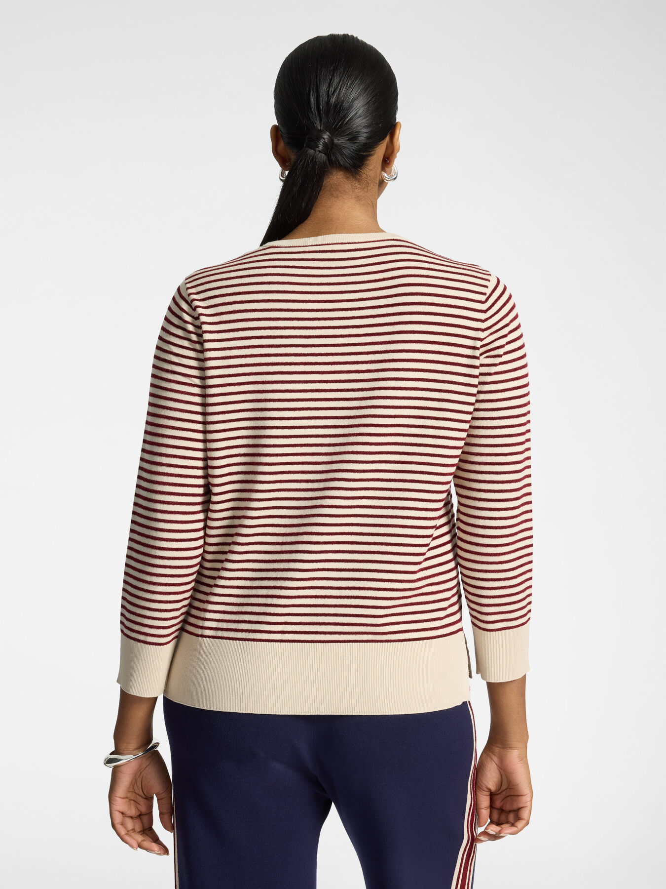 Viscose blend striped sweater image number 1
