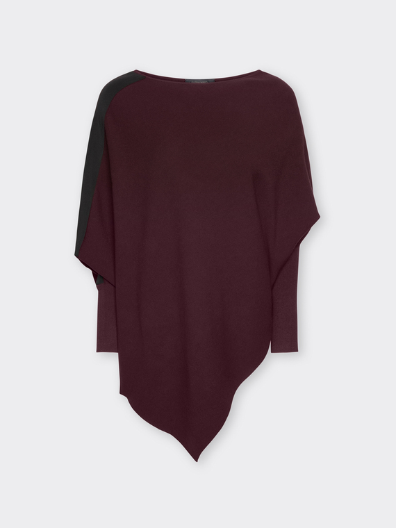 Kimono-Strickpullover mit asymmetrischem Saum