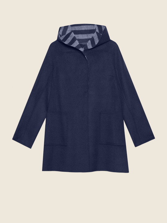Elenamiro&nbsp;: Manteau avec int&eacute;rieur &agrave; rayures Bleu_1