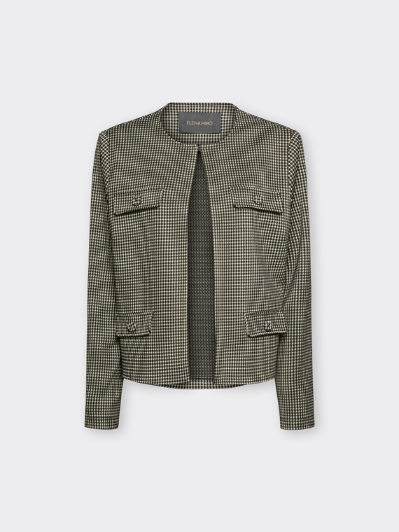 Strickjacke mit Vichy-Muster