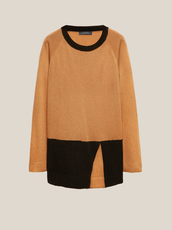 Pullover mit Bündchen in Kontrastfarbe