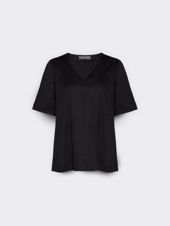 T-Shirt aus Baumwolle mit V-Ausschnitt