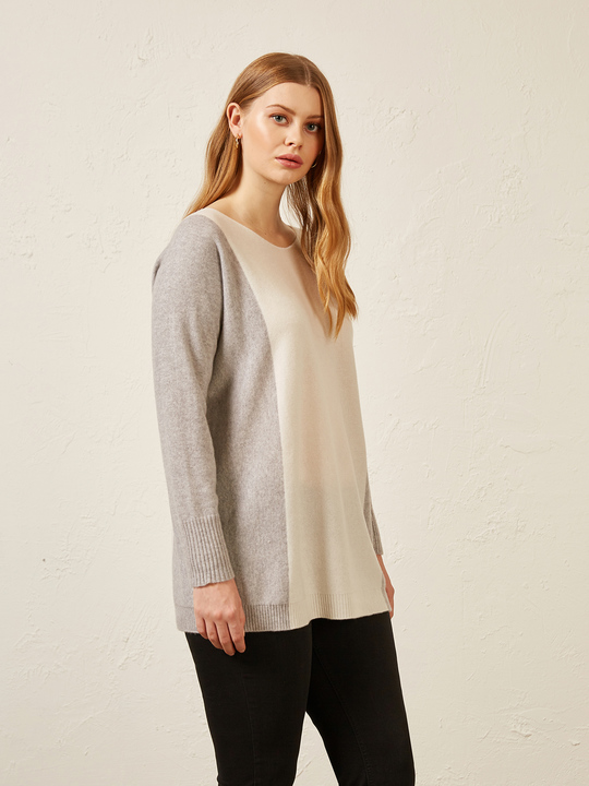 Elenamiro: Sweater em caxemira com fio Loro Piana Cinzento_1