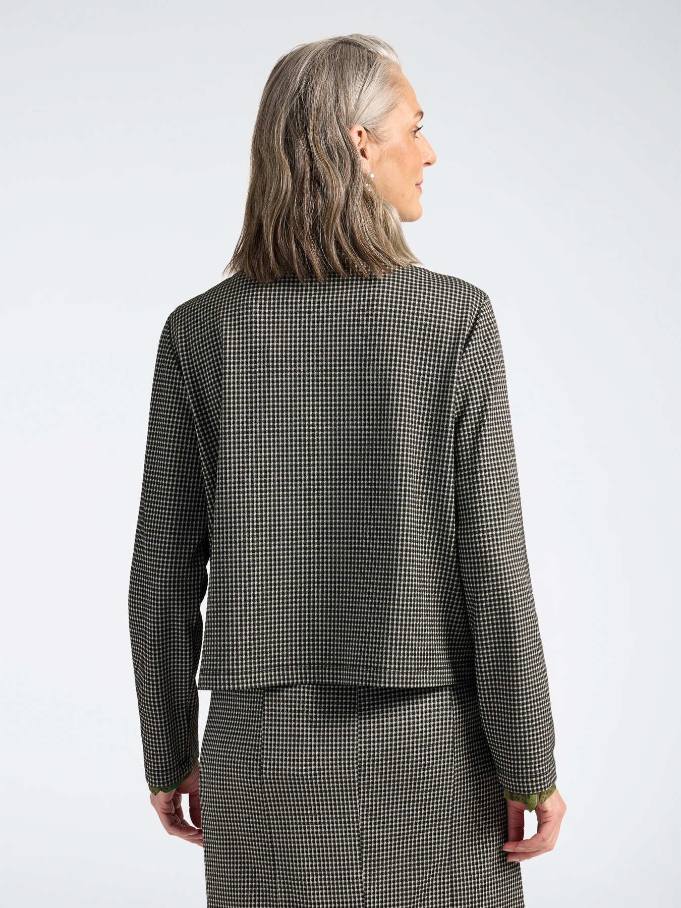 Veste en tricot motif Vichy image number 1