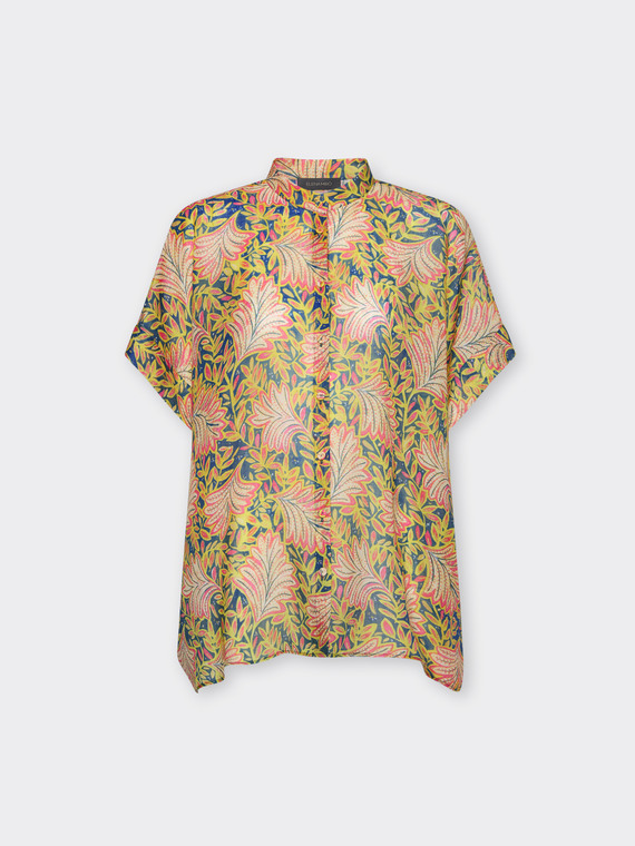 Camicia in rami&eacute; stampato
