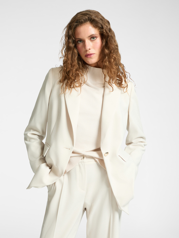 Einreihiger Blazer aus Kreppstoff