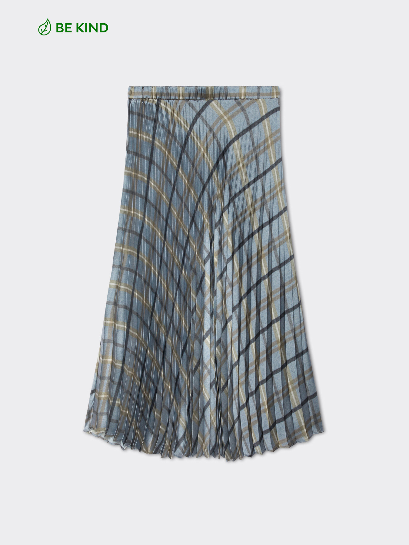 Pleated skirt in printed satin image number 4