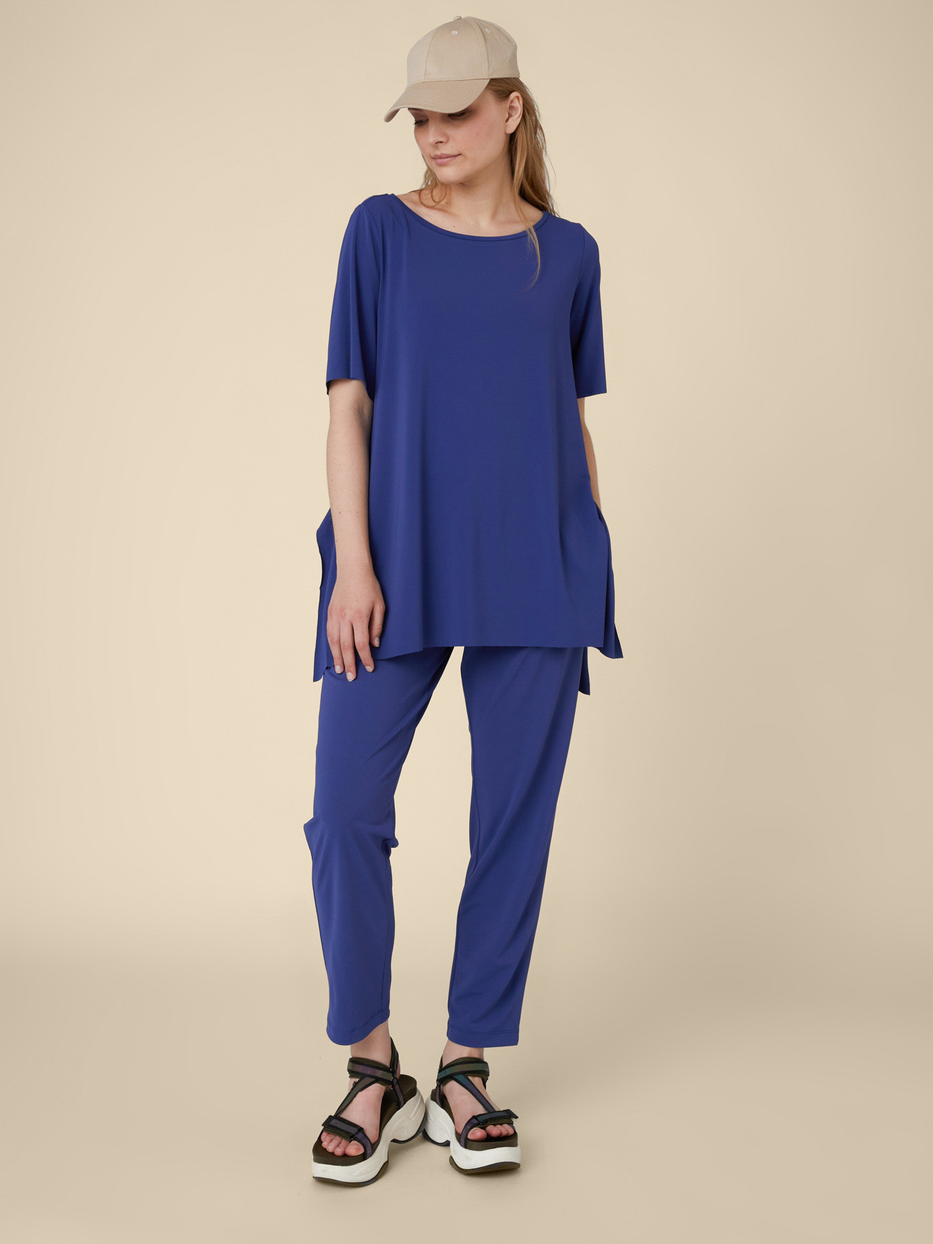 T-SHIRT EN JERSEY CR&Ecirc;PE image number 0