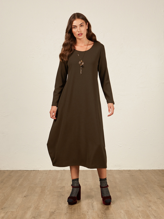 Elenamiro&nbsp;: Robe longue en jersey Vert_1