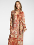 Robe chemise longue imprim&eacute;e en viscose image number 0