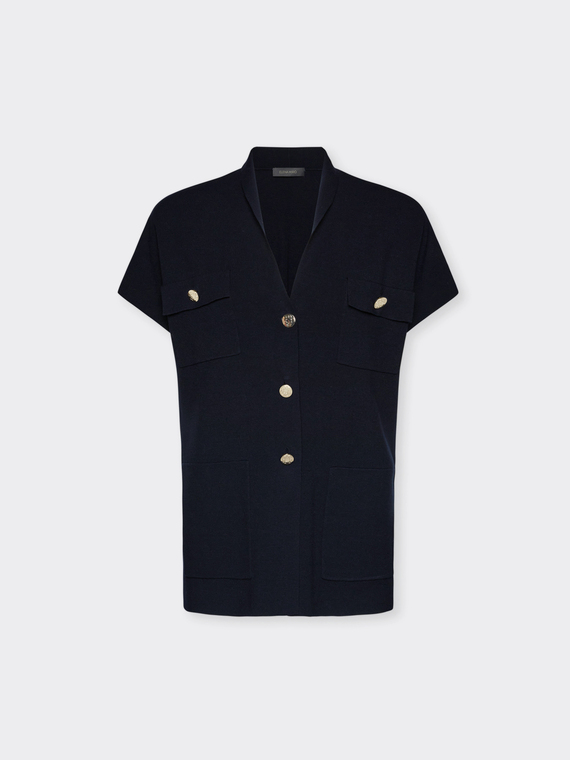 Long vest with buttons