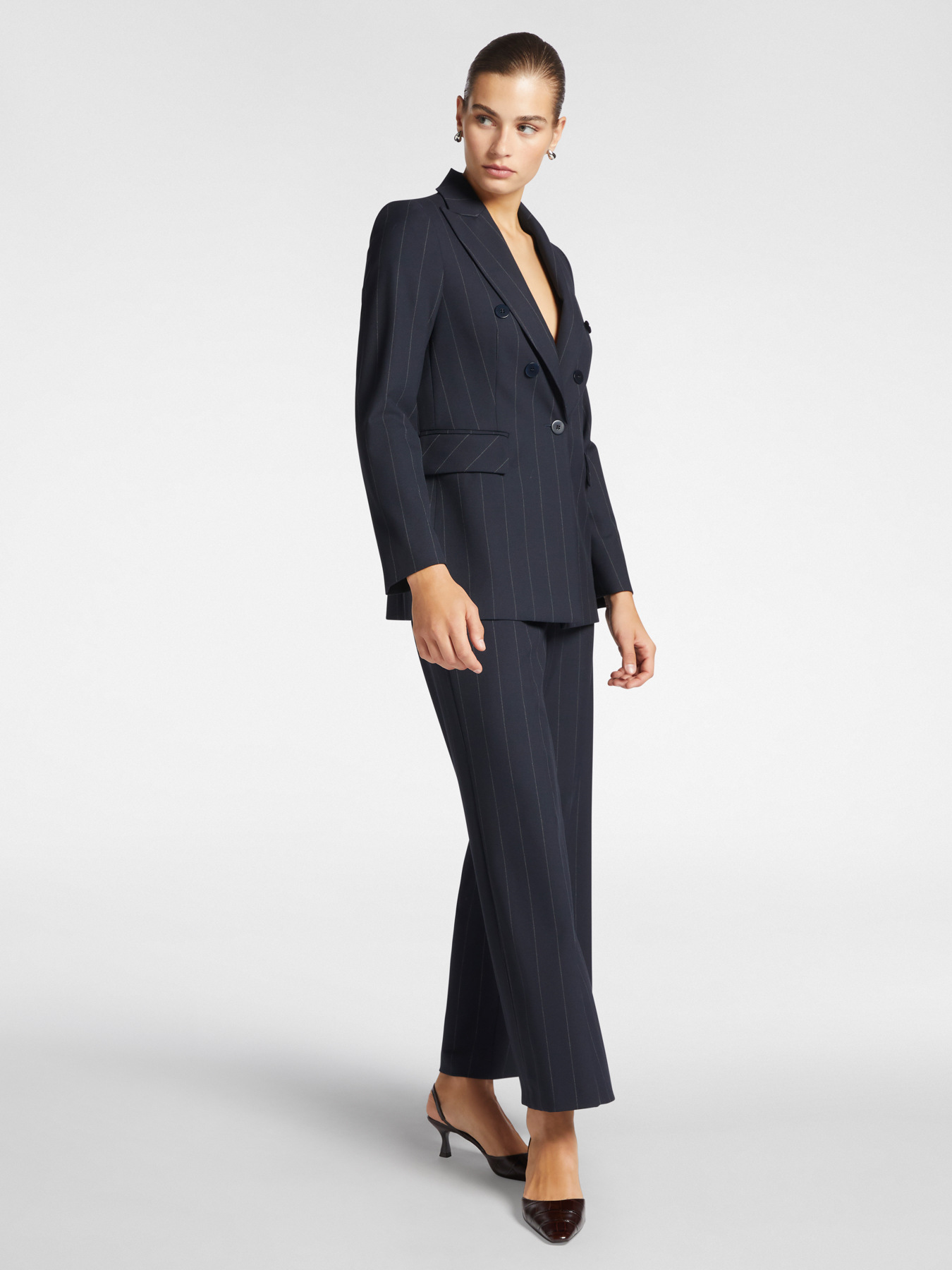 Pinstriped blazer image number 2