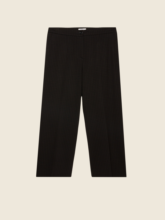 Elenamiro&nbsp;: Pantalon droit en tissu de qualit&eacute; Noir_1