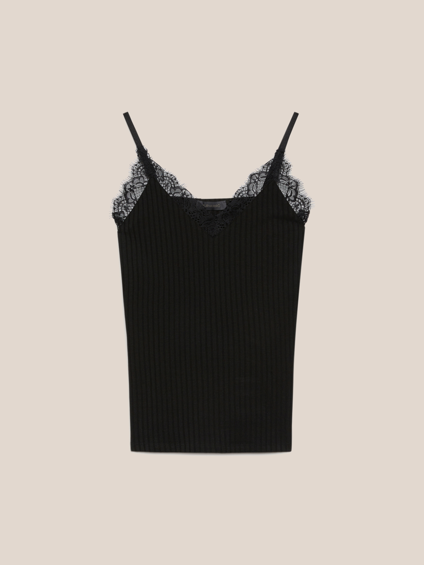 Top con bordes de encaje, image size:1350x1800