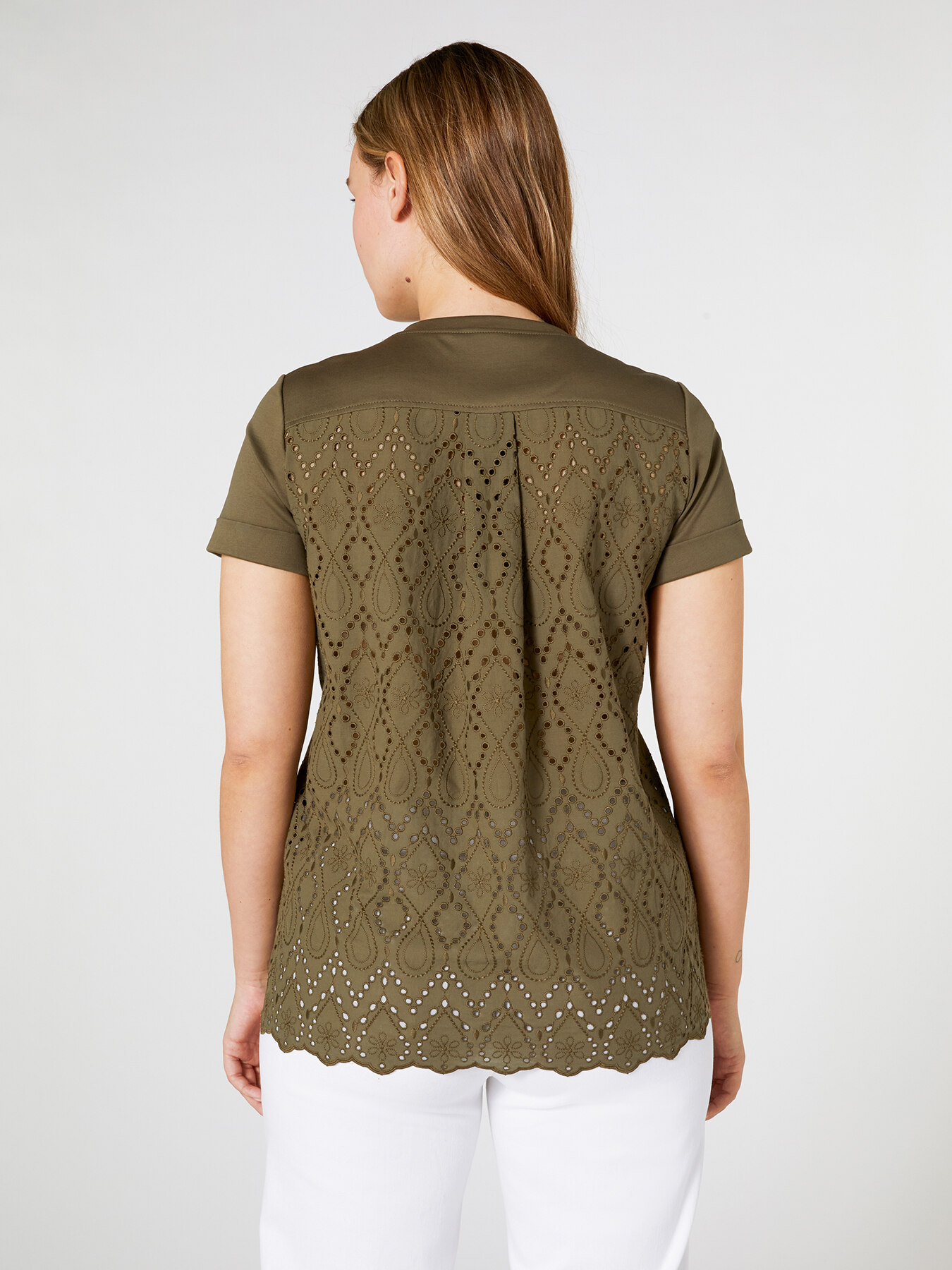 T-shirt with Broderie Anglaise back image number 2