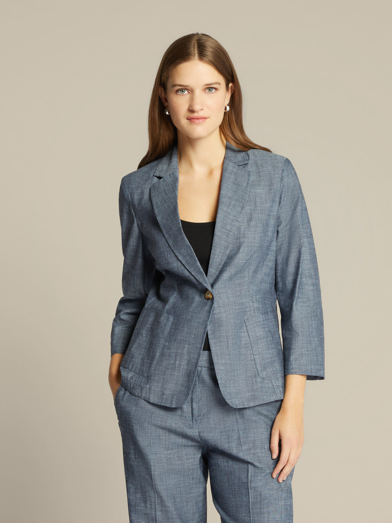 Blazer in chambray image number 0