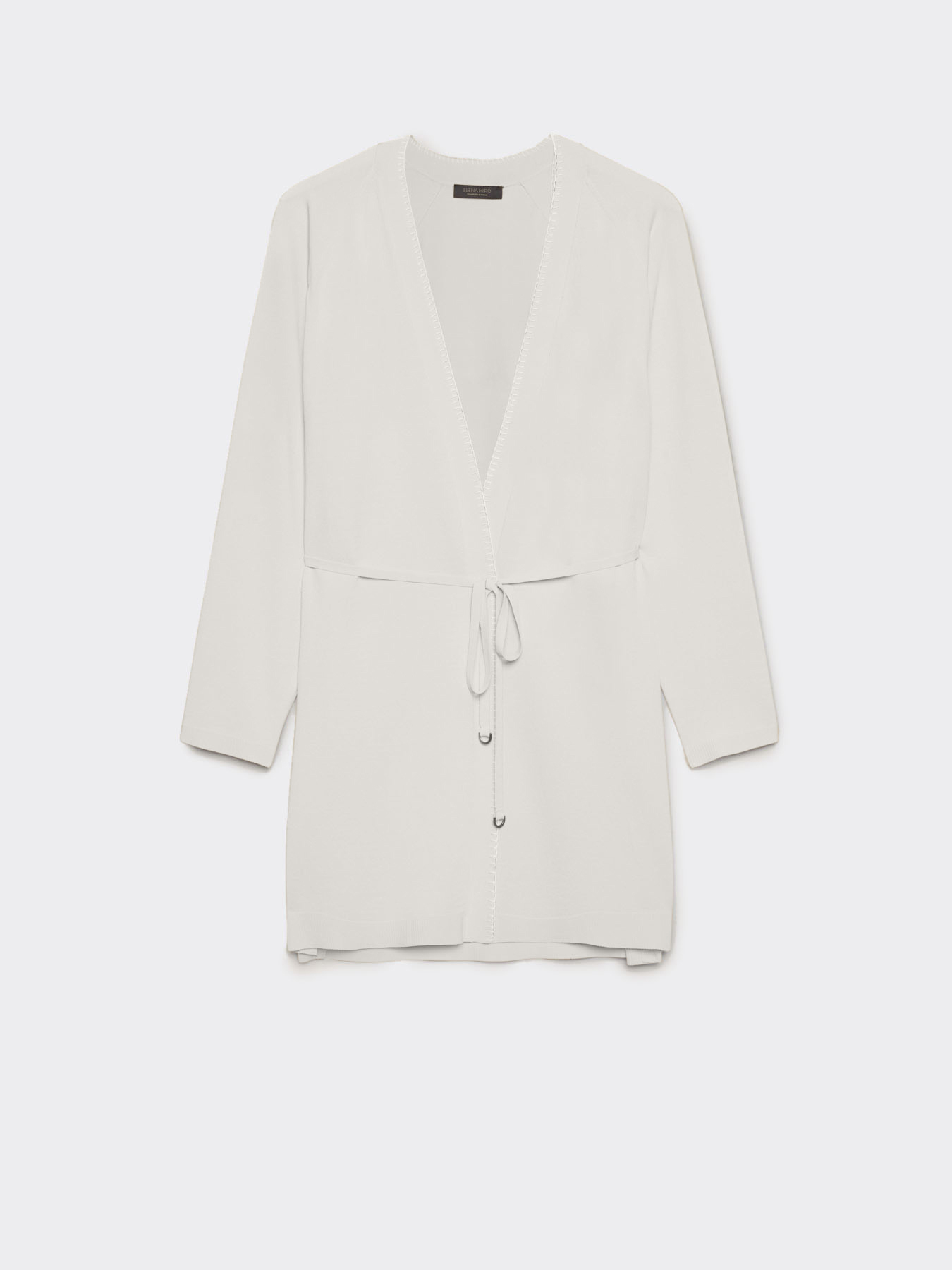 Long cardigan with belt image number 5