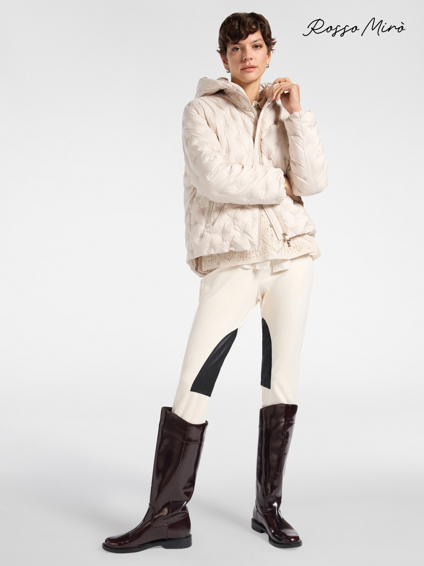 Pantaloni slim con inserto a contrasto image number 0