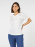 T-shirt blanc en broderie anglaise image number 1