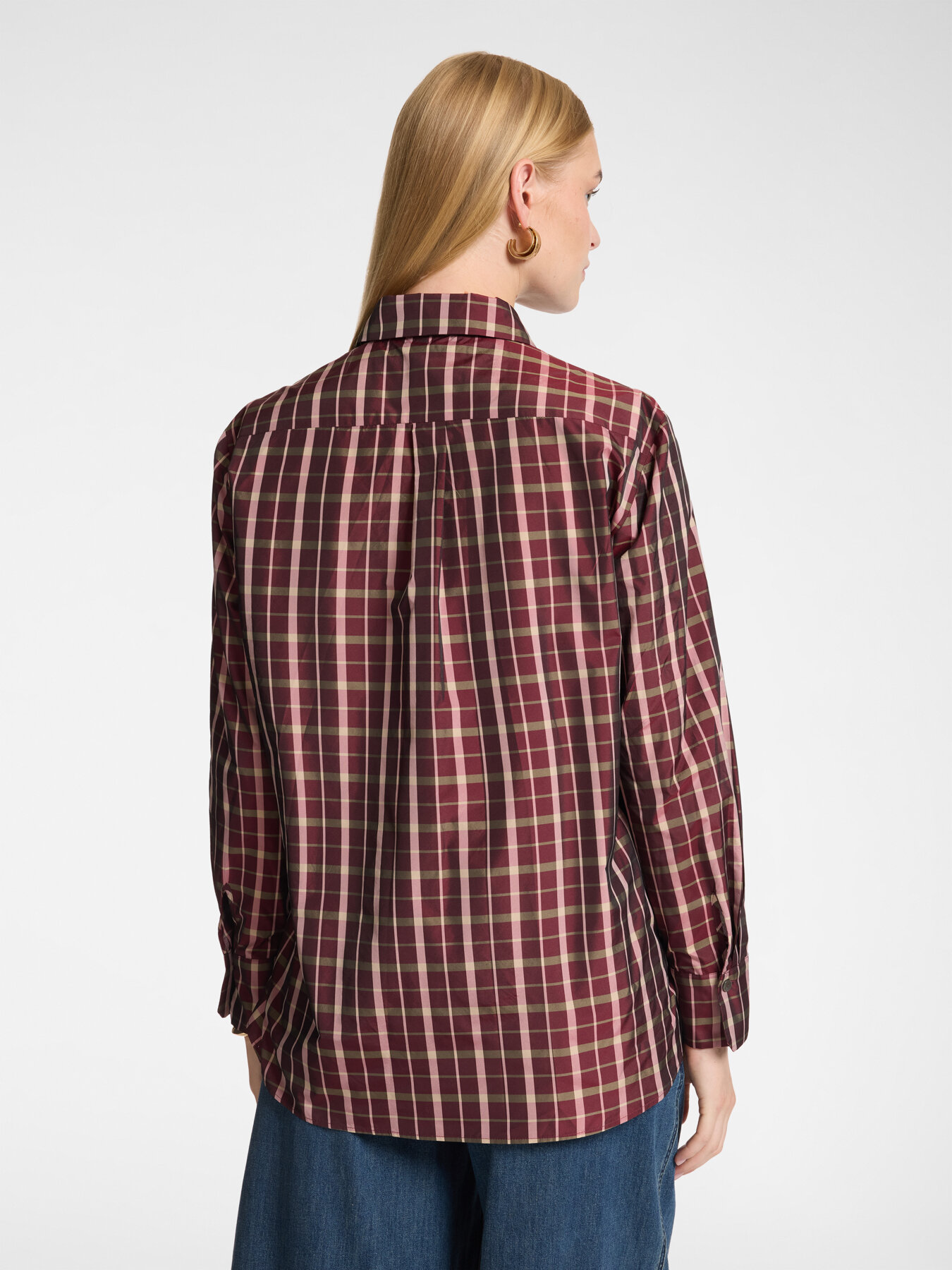 Camicia in taffetas check image number 1
