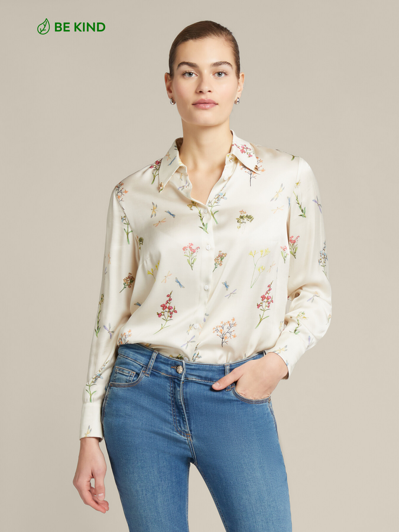 Camisa floral em viscose ECOVERO™ image number 0