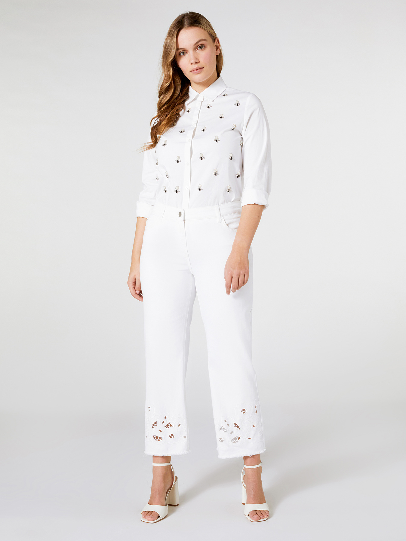 Chemise en coton avec broderie fine image number 1